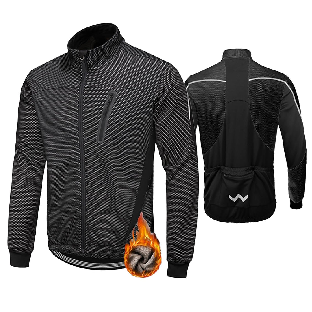 HOMTOL Herren Fahrradjacke Polarfleece-Futter Wasserdicht Winter Thermal Radjacke winddicht regenfes