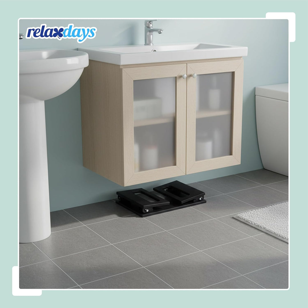 Relaxdays Toilettenhocker, klappbar, Hocker Toilettengang, Erwachsene, Bambus, rutschfest, HxBxT: 18