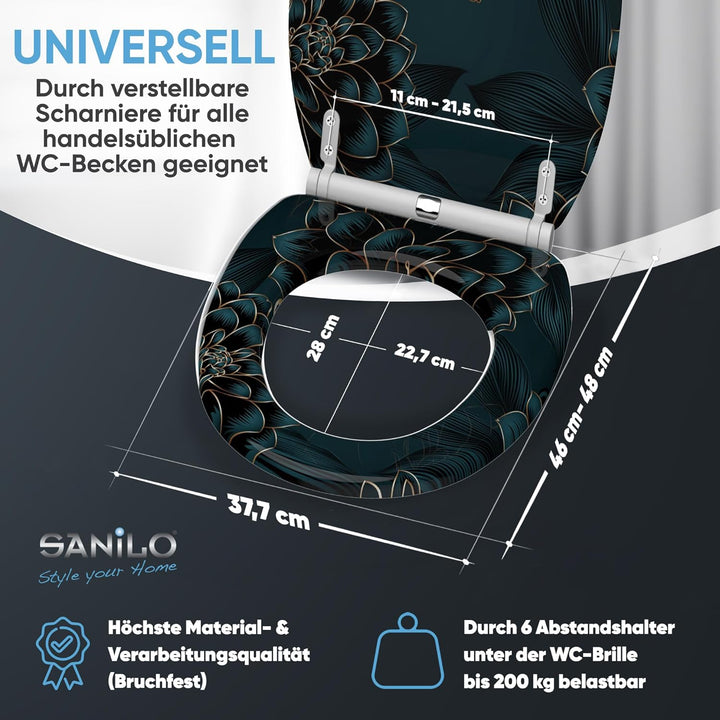 Sanilo WC Sitz mit Absenkautomatik, viele neue Toilettendeckel zur Auswahl, hochwertige Oberfläche,