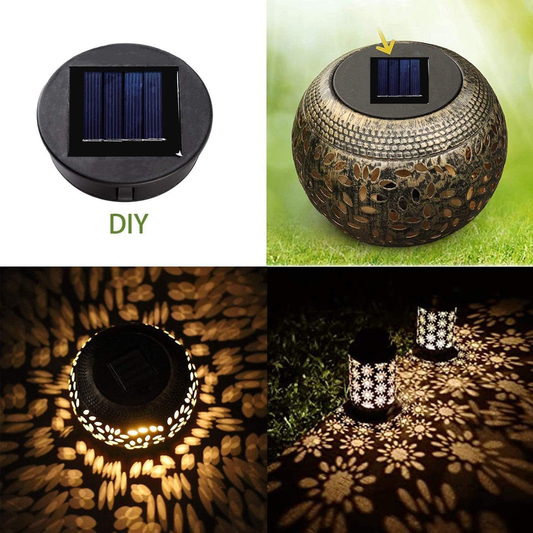 4 Solarleuchten Ersatz Top mit LED Leuchtmitteln,8 cm Solarpanel Laterne Deckel Leuchten Ersatzobert