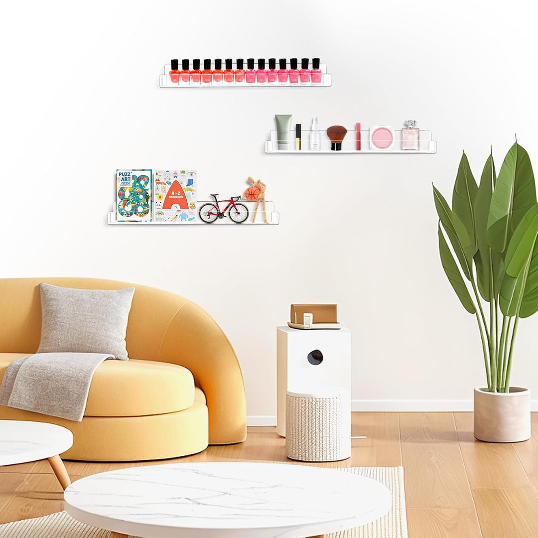 6 Stück Nagellack Organizer Wandregal aus Acryl, Paint Rack Wandmontage Kosmetik Display mit Anti-Ru