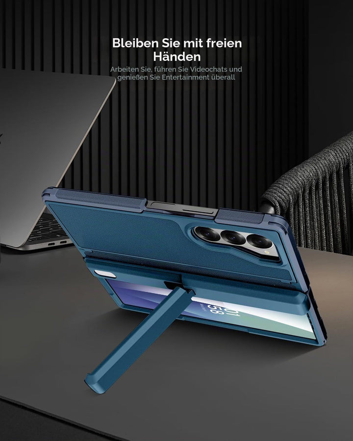 Miimall Kompatibel mit Samsung Galaxy Z Fold 7 Hülle mit Ständer, [Zwei Flexibel Stand] [Eingebauter