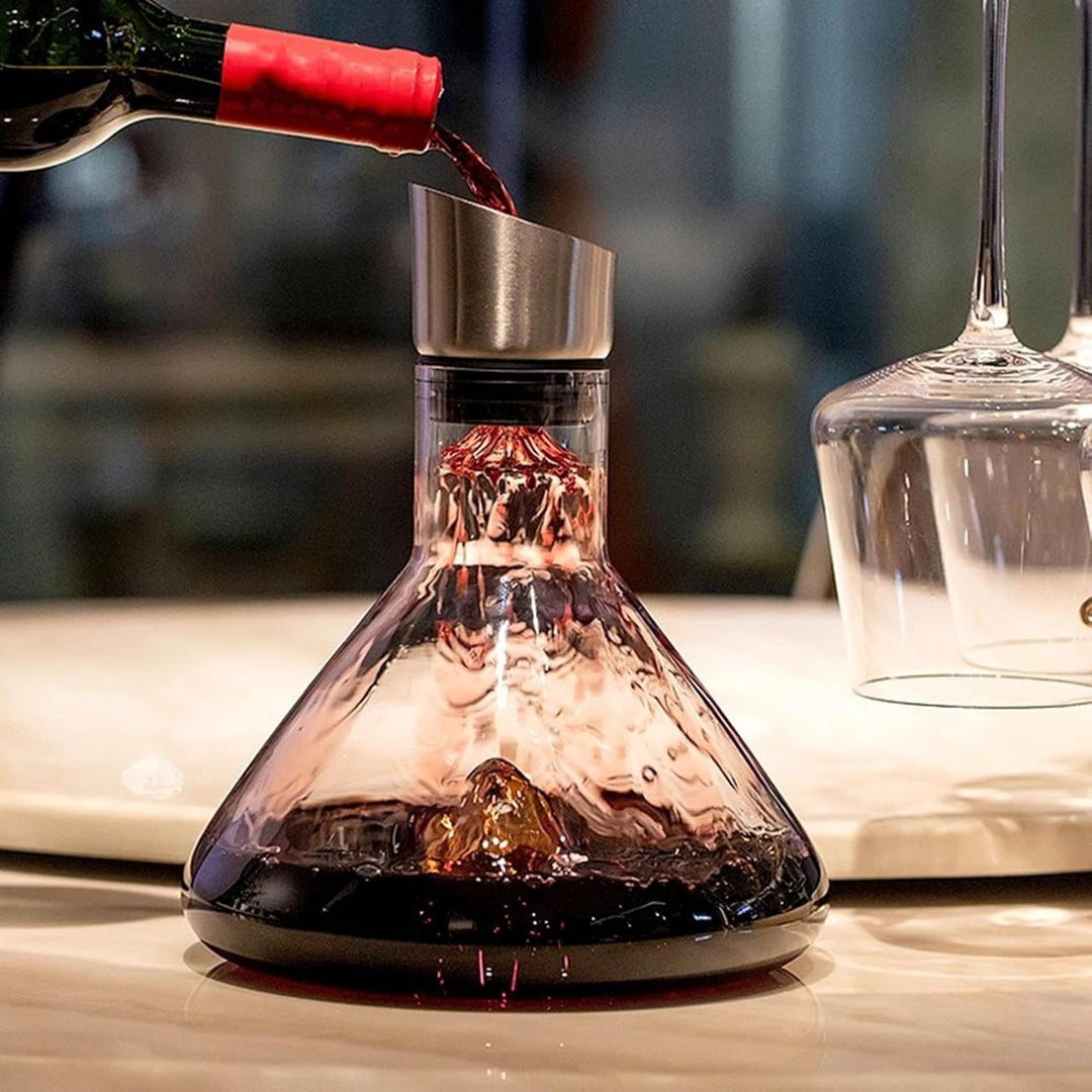 Weindekanter, Kristallglaskaraffe, 1500 ml Weinkaraffe, Eingebaute Spenderkaraffe, Wein Handbelüfter