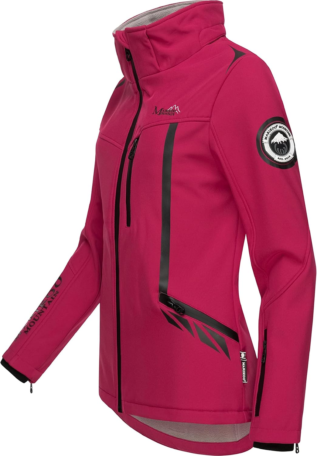 MARIKOO Damen Softshelljacke wasserdichte Funktionsjacke mit Abnehmbarer Kapuze Mount-Cho-Oyu XS Fuc