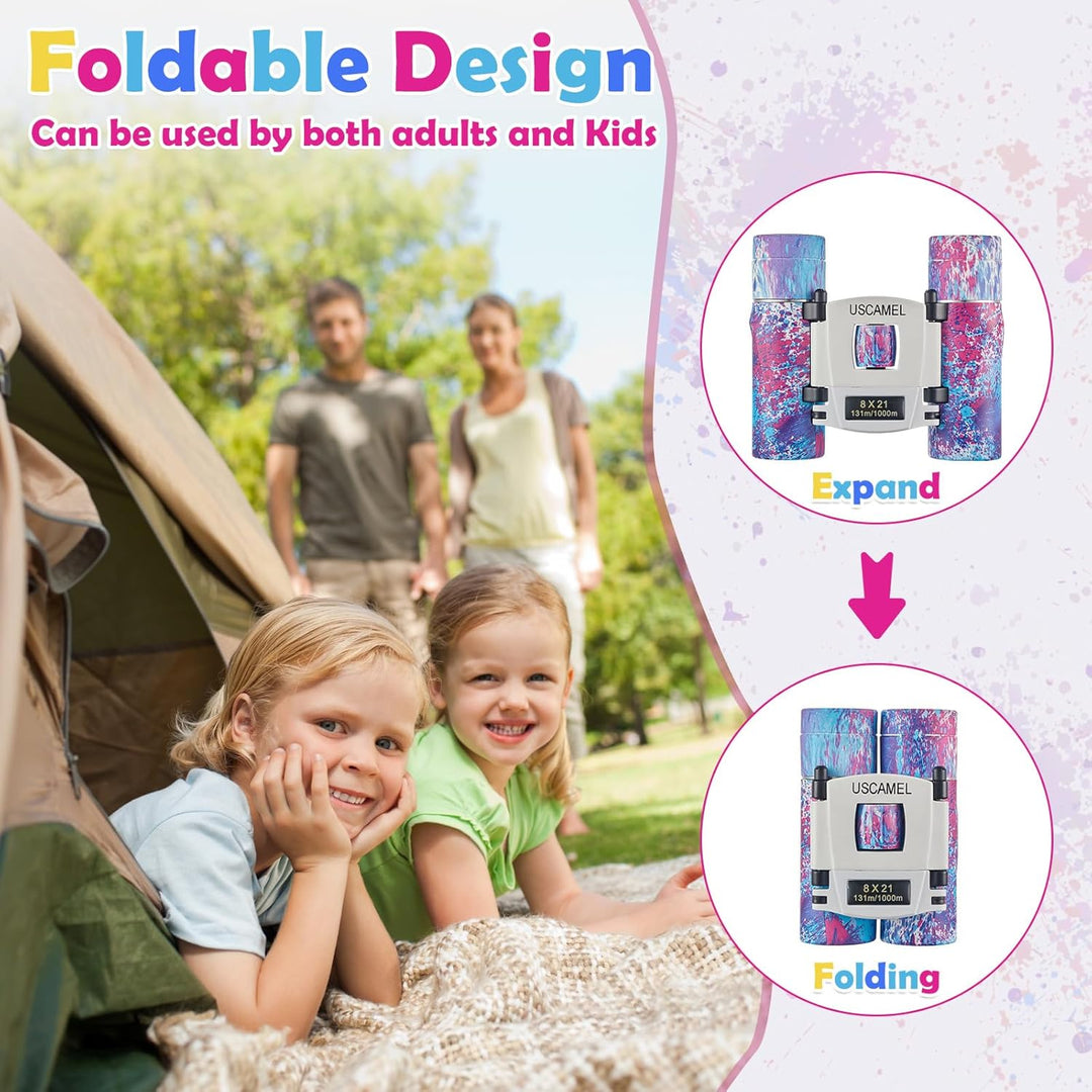 USCAMEL 8x21 Kompaktes Fernglas für Kinder und Erwachsene – Leistungsstarkes Mini-Fernglas für Vogel