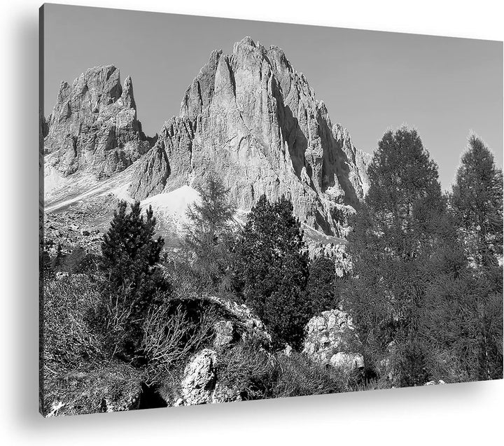 deyoli die atemberaubenden Dolomiten Italiens Format: 80x60 als Leinwand, Effekt: Schwarz&Weiss, Mot