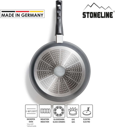 STONELINE Flex Made in Germany Bratpfanne 28 cm, mit abnehmbarem Griff, antihaft beschichtete Pfanne