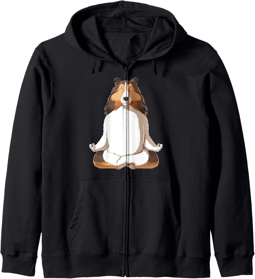 Meditation Shetland Sheepdog Hund Sheltie Kapuzenjacke