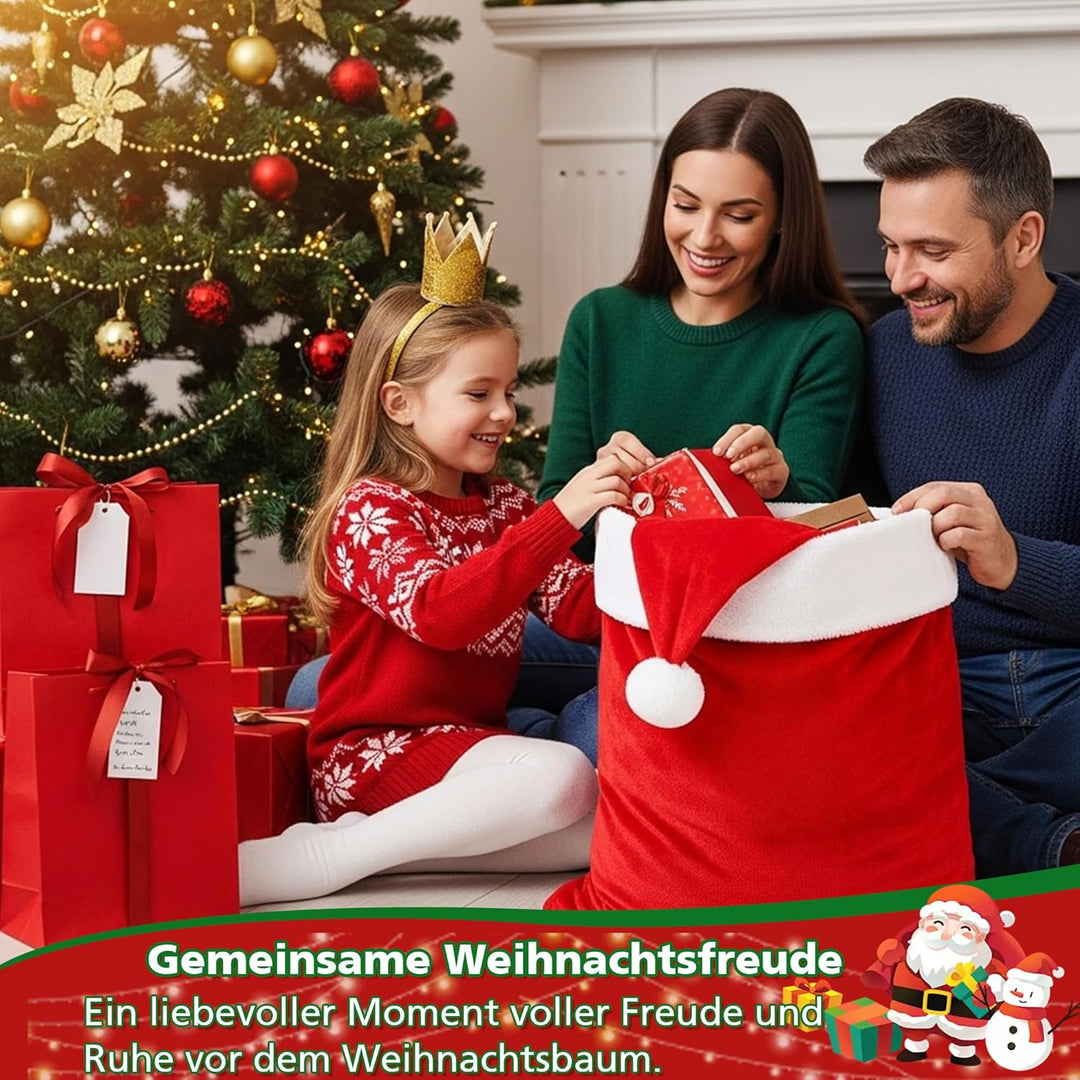 Weihnachtssack Nikolaussack Gross, Weihnachtsmann Sack Gross Geschenkesack Weihnachten（Rot und Weiss