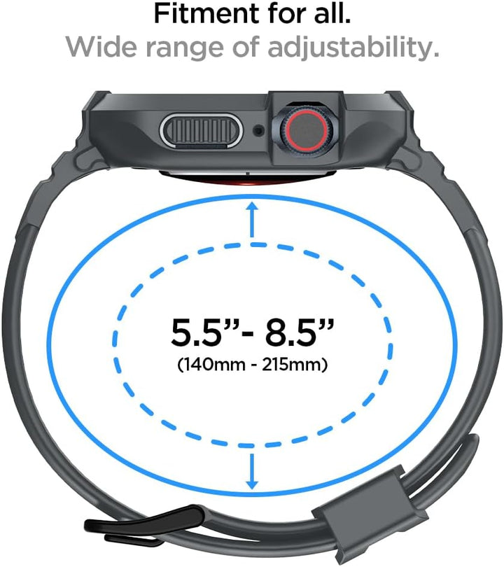 Spigen Rugged Armor Pro Hülle mit Band für Apple Watch 45/44mm | TPU-Unibody-Hülle mit Armband, Carb