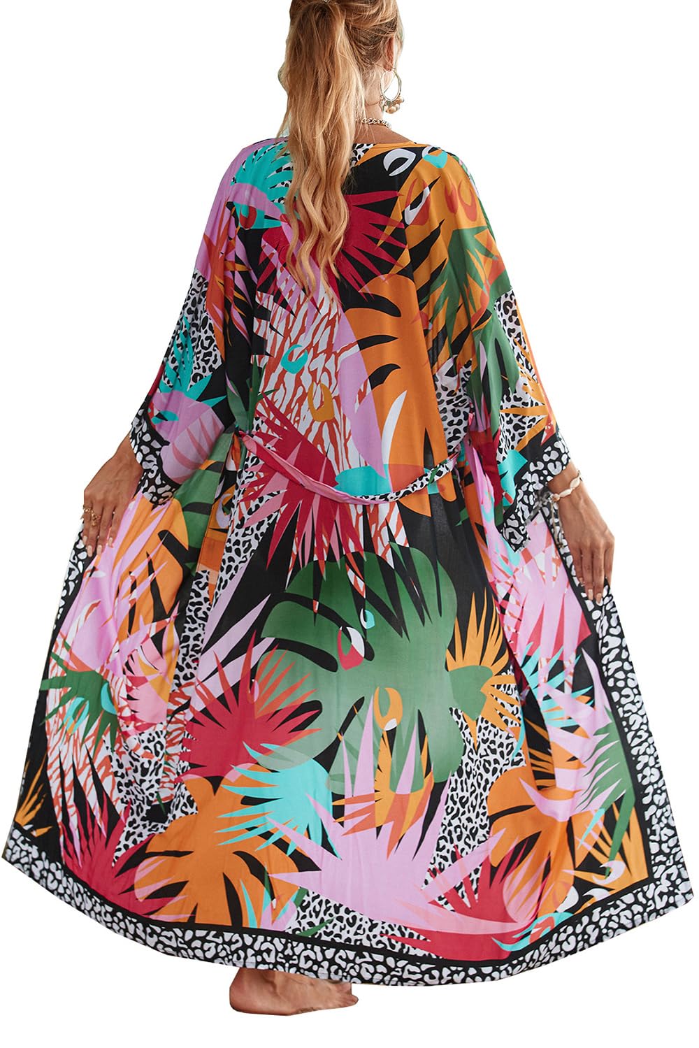 Damen Bohemian Cardigan Maxikleid Strand Vertuschung Robe Lange Kimono Robs One Size Einheitsgrösse
