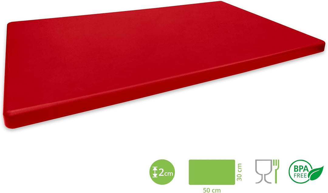 Denox 11850.254 Schneidebrett, 500 mm x 300 mm, Rot, PEAD, einzigartig