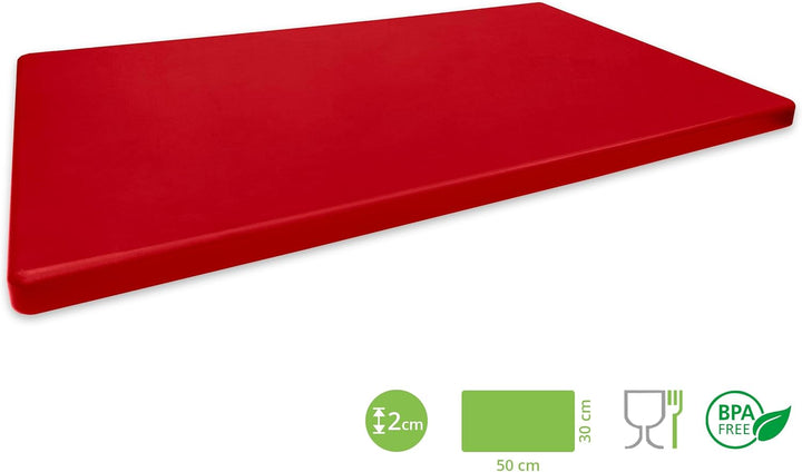Denox 11850.254 Schneidebrett, 500 mm x 300 mm, Rot, PEAD, einzigartig
