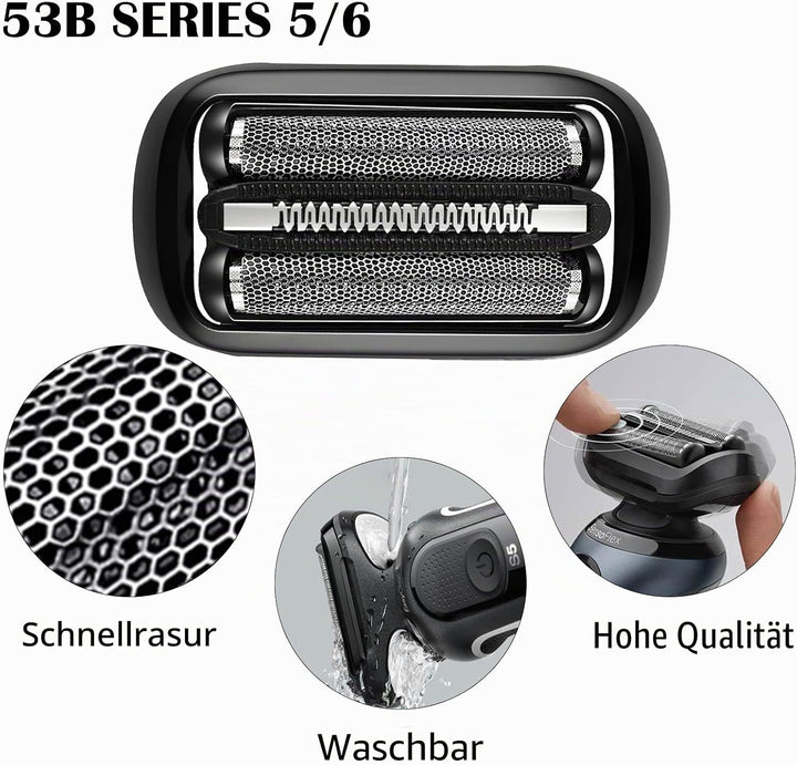 Elektrischer Rasierkopf für Braun S5/6 Scherkopf,53B Kompatibel Mit Braun Series 5 Scherkopf,Series