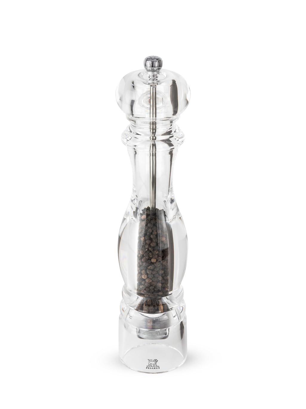 Peugeot Nancy Manuelle Pfeffermühle, Klassische Mahlgradeinstellung, Höhe: 30 cm, Acryl, Transparent
