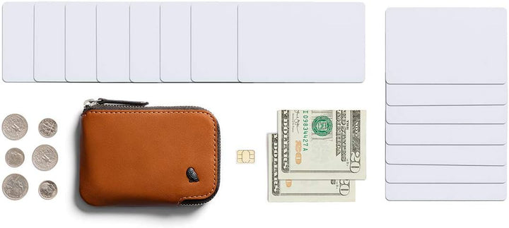 Bellroy Leather Card Pocket Wallet, schlanke Geldbörse mit Reissverschluss (Max. 15 Karten, Fach für