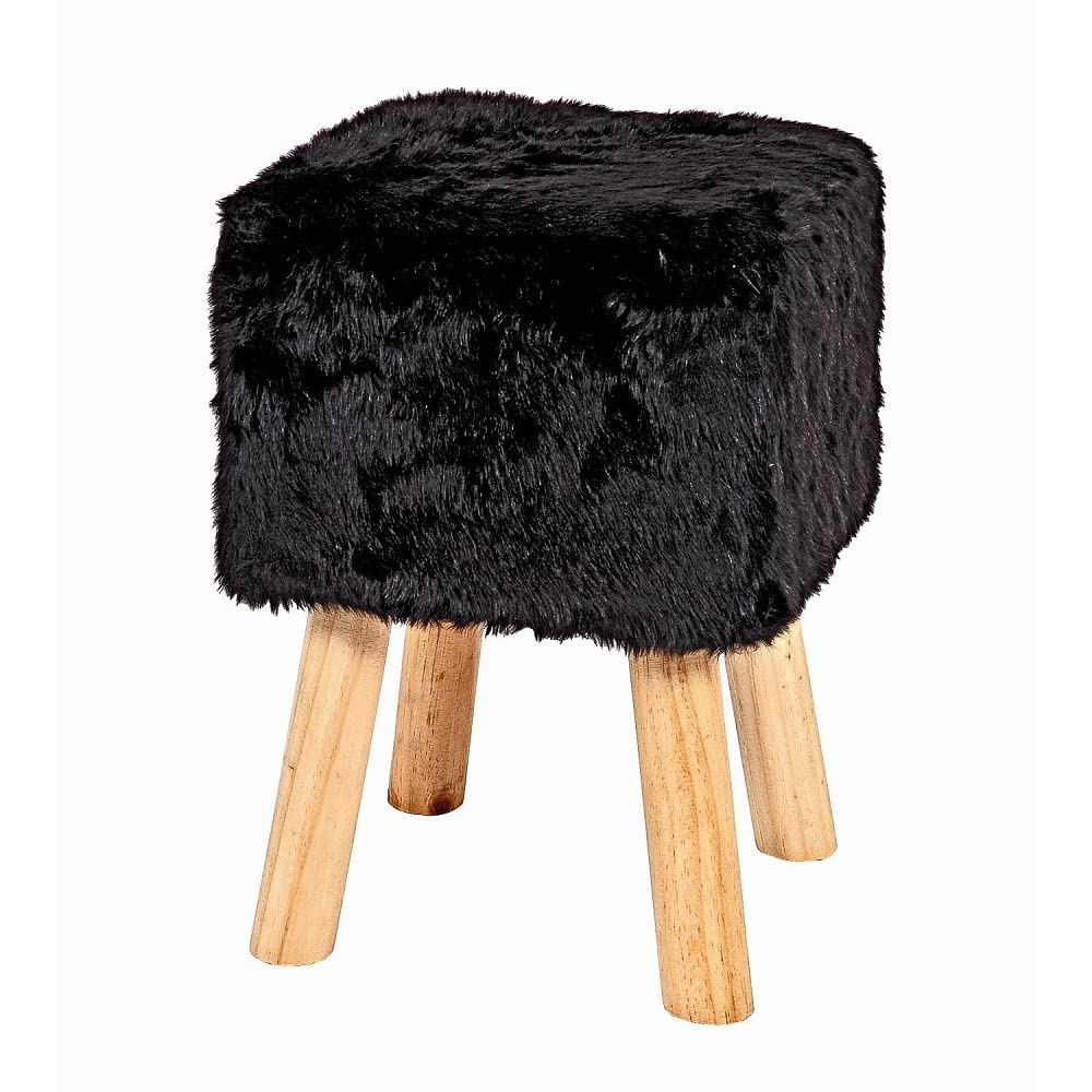 HAKU Möbel Hocker, Massivholz, schwarz, B 30 x T 30 x H 45 cm, Schwarz