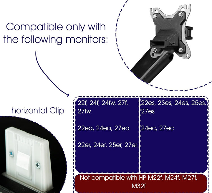 VESA Adapter für HP Monitor (22es,22ea,22er,22f,24es,24ea,24er,24f,24fw,27ea,27es,27er,27f,27fw) - i