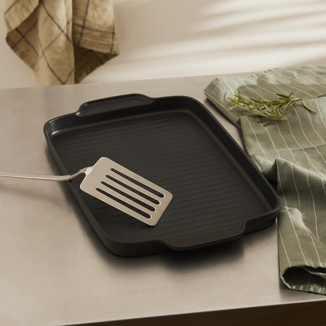 Alessi Mami 3.0SG123/38 Grillpfanne, Aluminium, silber, 38,40 x 23,60 x 2,70 cm, Einheiten, 1.0