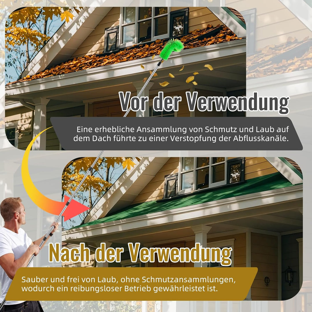 350cm Dachrinnenreiniger Dachrinnenbürste, Aartner Dachrinnenreiniger mit Teleskopstiel DachrinnenRe