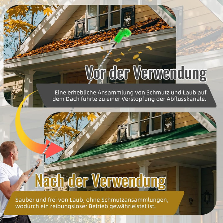 350cm Dachrinnenreiniger Dachrinnenbürste, Aartner Dachrinnenreiniger mit Teleskopstiel DachrinnenRe