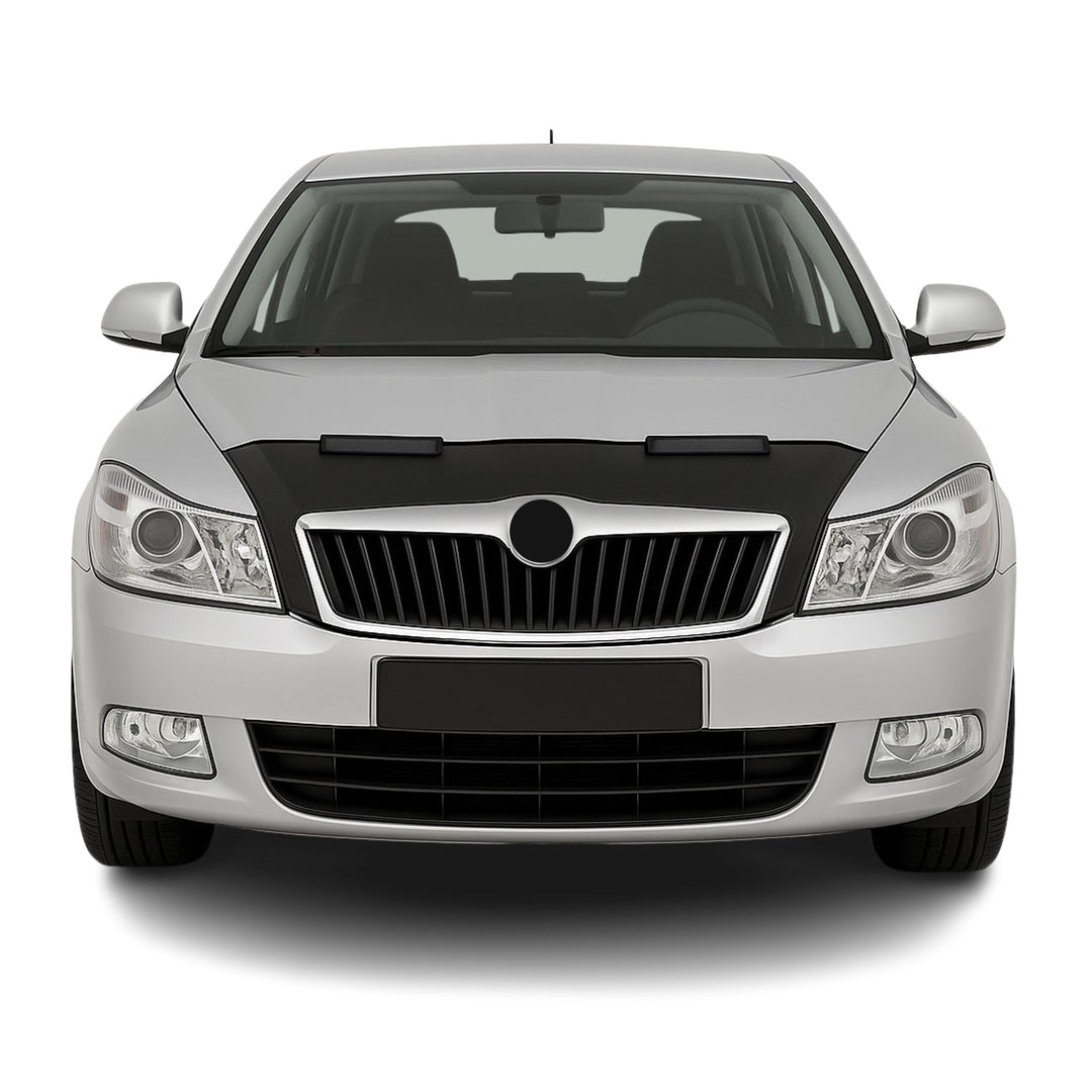 OMAC Haubenbra Steinschlagschutz kompatibel mit Skoda Octavia 1Z 2004-2009 Schwarz Halb Schwarz / Ha