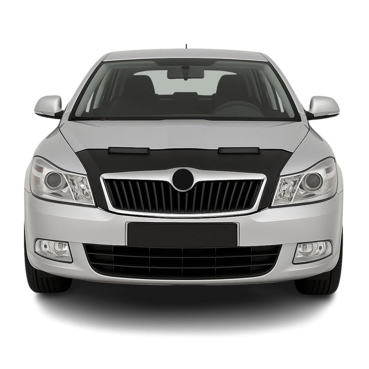 OMAC Haubenbra Steinschlagschutz kompatibel mit Skoda Octavia 1Z 2004-2009 Schwarz Halb Schwarz / Ha