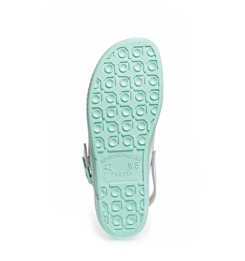 Abeba Clog 5080 - the original, Glattleder, weiss/mint, perforiert, zertifiziert, 38 38 EU, 38 EU