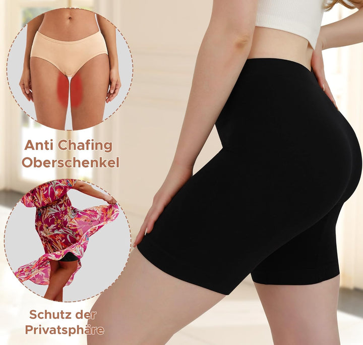 INNERSY Radlerhose Damen Kurz Hose Unter Kleid Rock Anti Scheuern Kurze Leggings Sommer 3er Pack XS