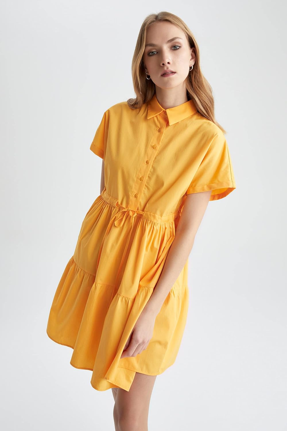 DeFacto Damen Dress 40 Gelb, 40 Gelb