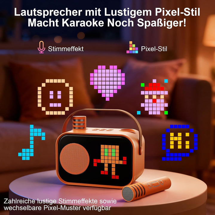 JYX Karaoke Anlage mit 2 Mikrofonen, Karaoke Maschine Kinder mit Professionellem Begleitmodus, Bluet