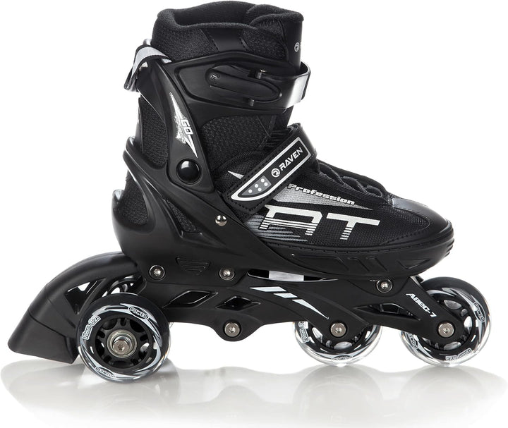 4in1 Inlineskates/Triskates/Rollschuhe/Schlittschuhe Raven Profession Schwarz 31-35(20,5cm-22,5cm),