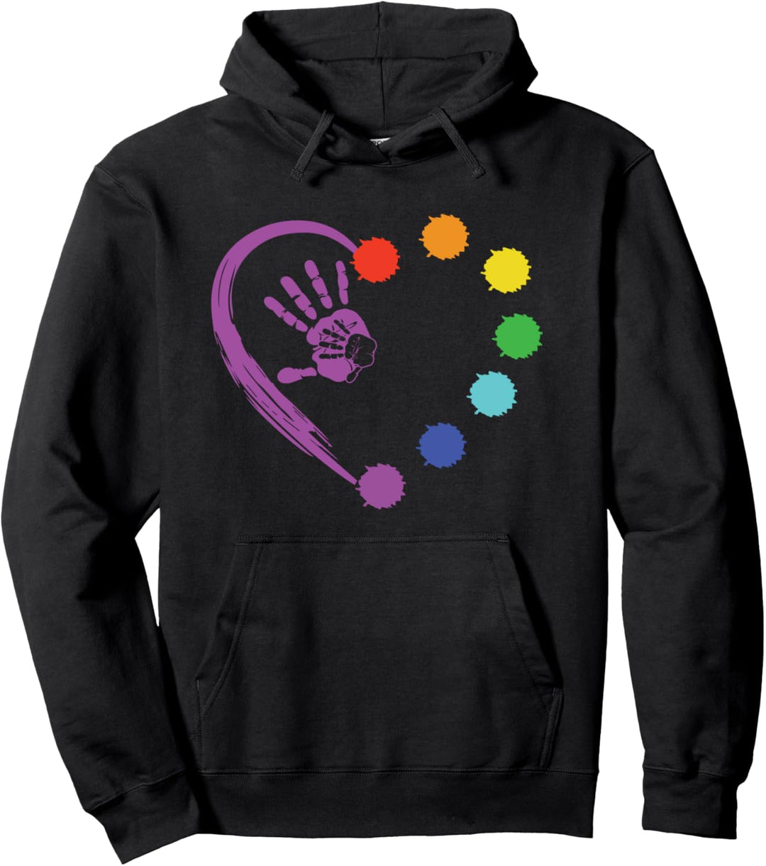 Hand Aufs Herz Chakra Bunt Liebe Meditation Spiritualität Pullover Hoodie