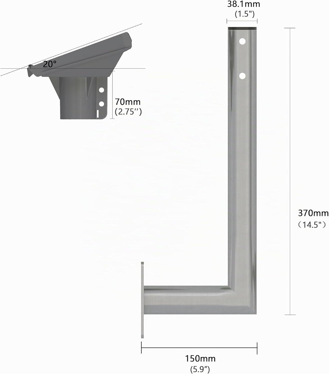 Starlink Gen 3 Halterung Wand mit Rohradapter Verstellbar V3/V4 Standard Wall Mount Edelstahl, massi