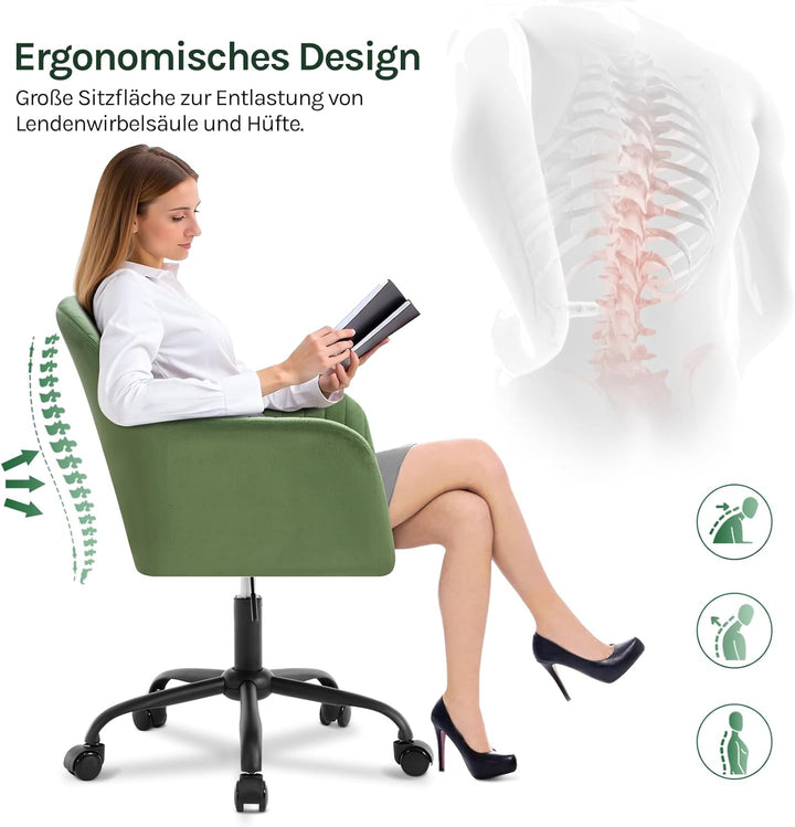 WOLTU Schreibtischstuhl, Bürostuhl ergonomisch, Homeoffice Stuhl höhenverstellbar, Schminkstuhl mit