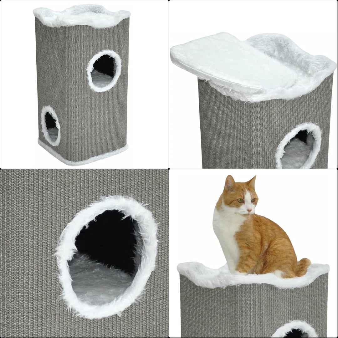 nanook Kratztonne Kratzbaum Katzenkratzbaum Toni für Katzen, 74 cm, robust und stabil, mit 2 Höhlen,