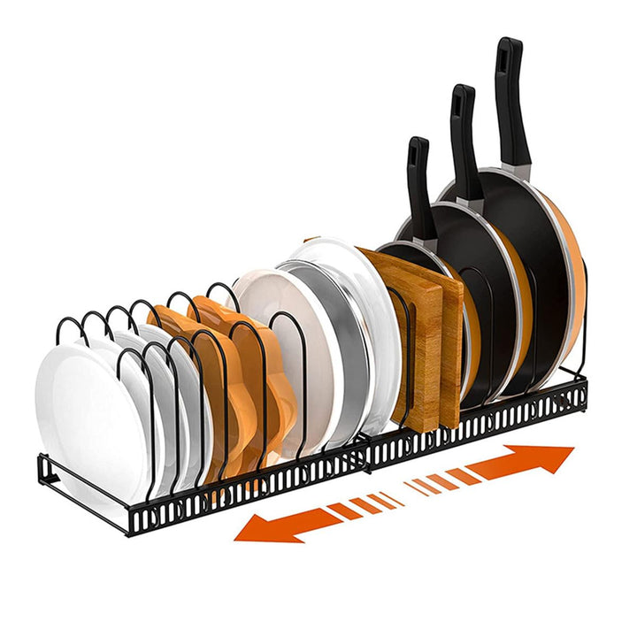 Topfdeckelhalter mit 10 verstellbaren Fächern, Pfannenhalter für Schublade, Deckelhalter Schublade,