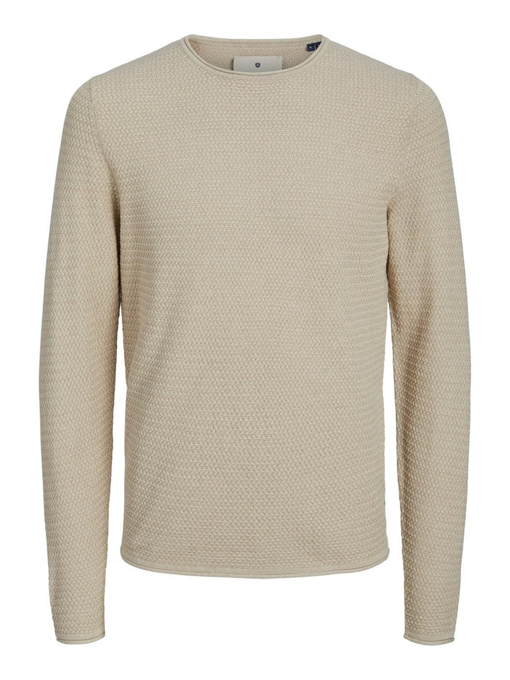 JACK & JONES Male Strickpullover Einfarbig Strickpullover M Island Fossil, M Island Fossil