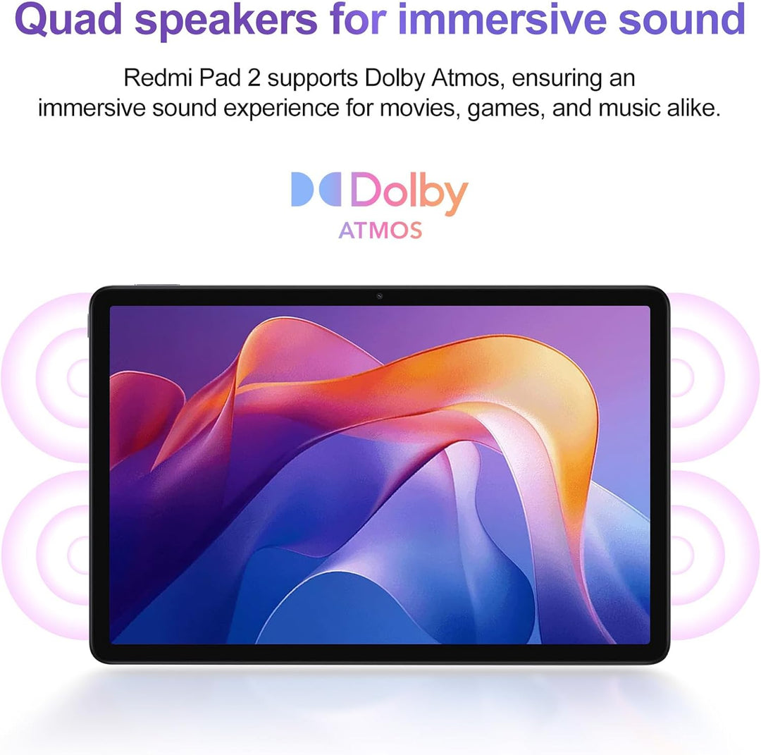XIAOMI Redmi Pad 2 - Tablette Avec Écran 11" 2.5K 90Hz, 128GB + 4GB RAM, MediaTek G100-Ultra, Batter