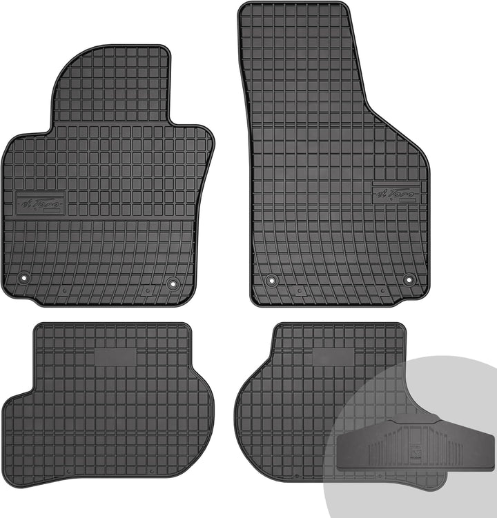 FROGUM EL Toro Gummimatten Ganzjähriges-Set von Autofussmatte Auto Fussmatten für SEAT Leon II, für