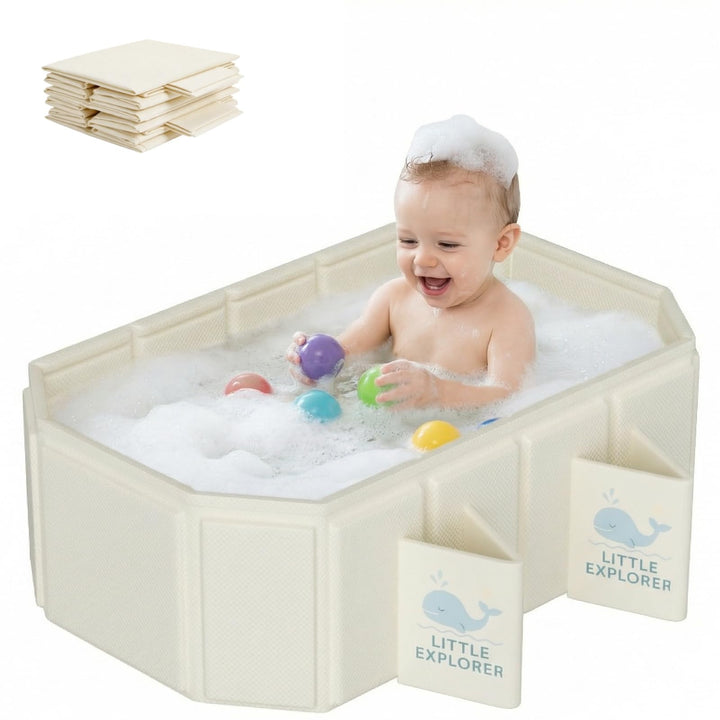 Babywanne Faltbar für Babys &amp; Kleinkinder von 0–6 Jahren, Faltbare Babybadewanne für Dusche, Kinderb