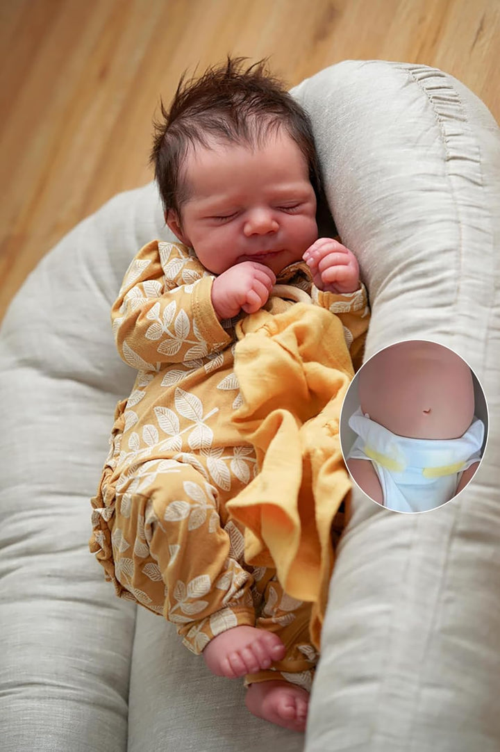 Zero pam Reborn Baby Puppen Vollsilikon Lebensecht-48CM Silikon Baby Mädchen Mit Haaren, Wie Echtes