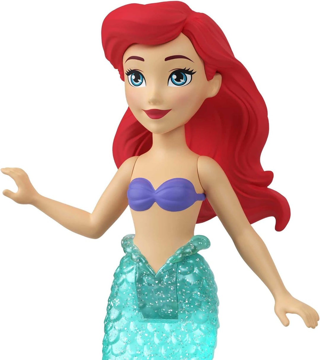 Disney Princess-Spielzeuge, 6 bewegliche kleine Puppen mit Glitzerkleidung und 13 Zubehörteilen für