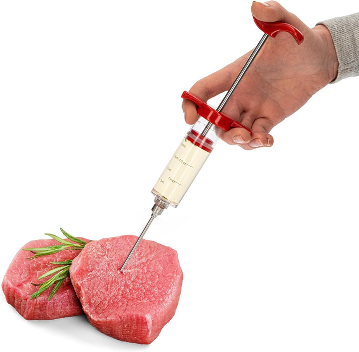 BROWIN® Fleischspritze aus Kunststoff 311104 | Marinierspritze mit 3 Nadeln | BBQ Bratenspritze für