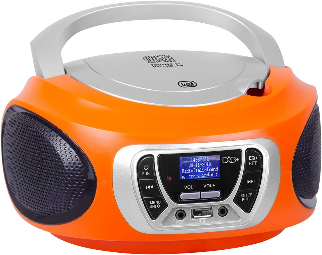 Trevi - Tragbares Stereo-CD-Boombox DAB/DAB+ Radio mit RDS und USB-Eingang mit direkter Wiedergabe v