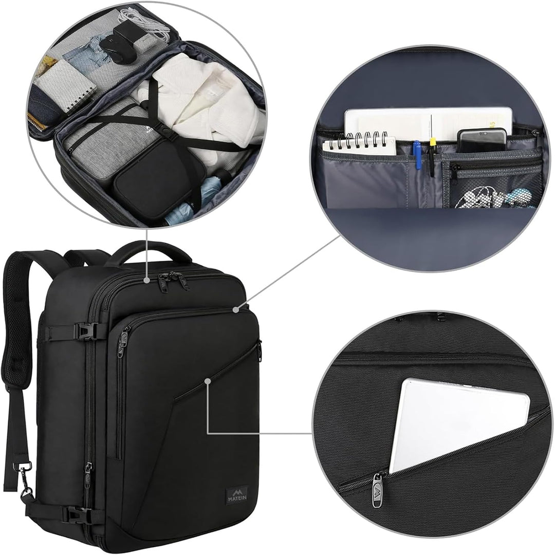 MATEIN Ryanair Handgepäck 40x30x20, Handgepäck Rucksack Flugzeug Herren 24L, Erweiterbar Rucksack 40