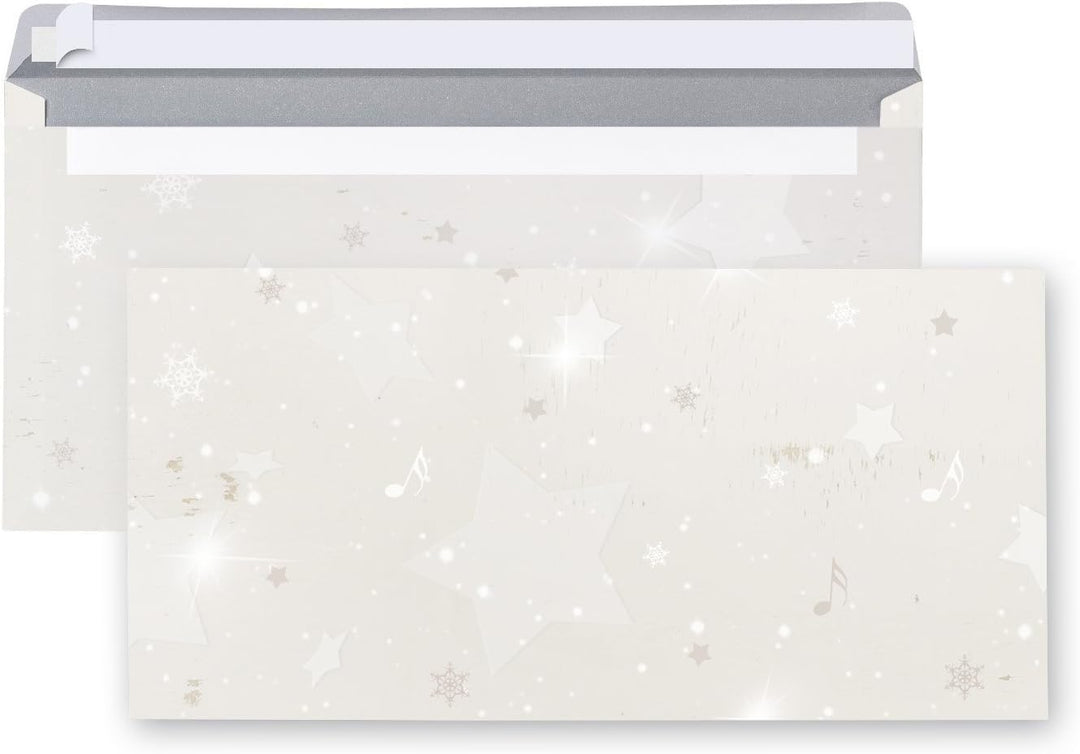 Logbuch-Verlag 100 Weihnachtsumschläge Briefumschläge Weihnachten C6 DIN lang weihnachtliche Umschlä
