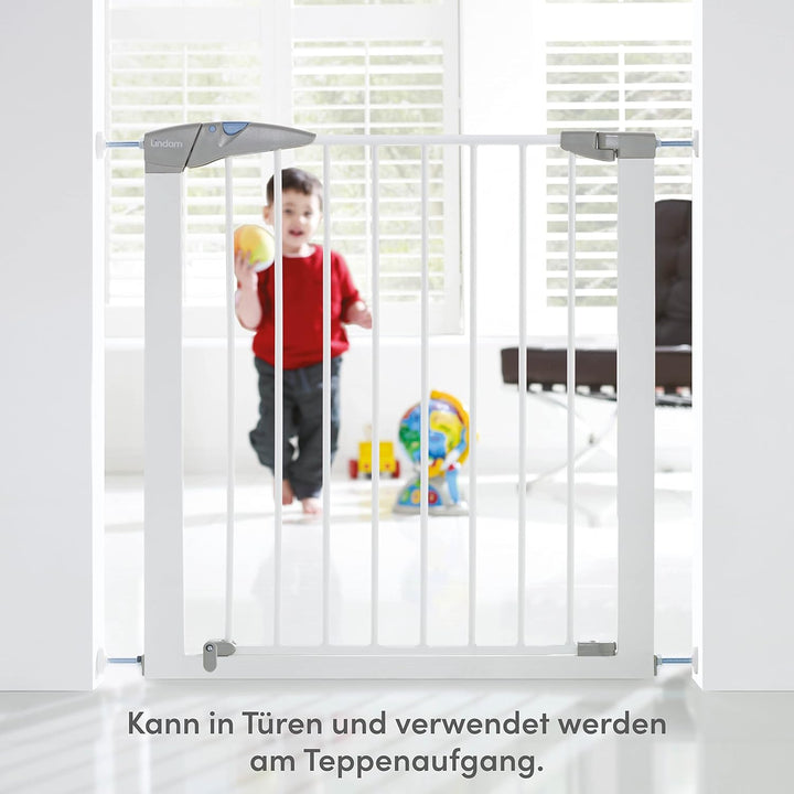 Munchkin Lindam Türgitter für Babys, ausziehbares Türschutzgitter & Treppenschutz zum Klemmen, ideal