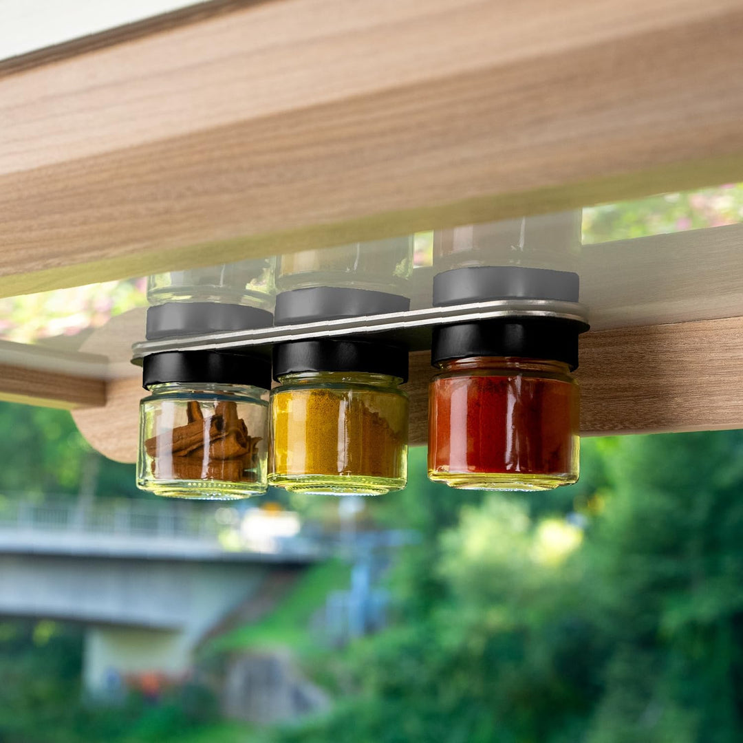 silwy® Feinkost-Magnetgläser 3er Set Classy 125 ml mit integrierten Magneten und inkl. Einer Metall-