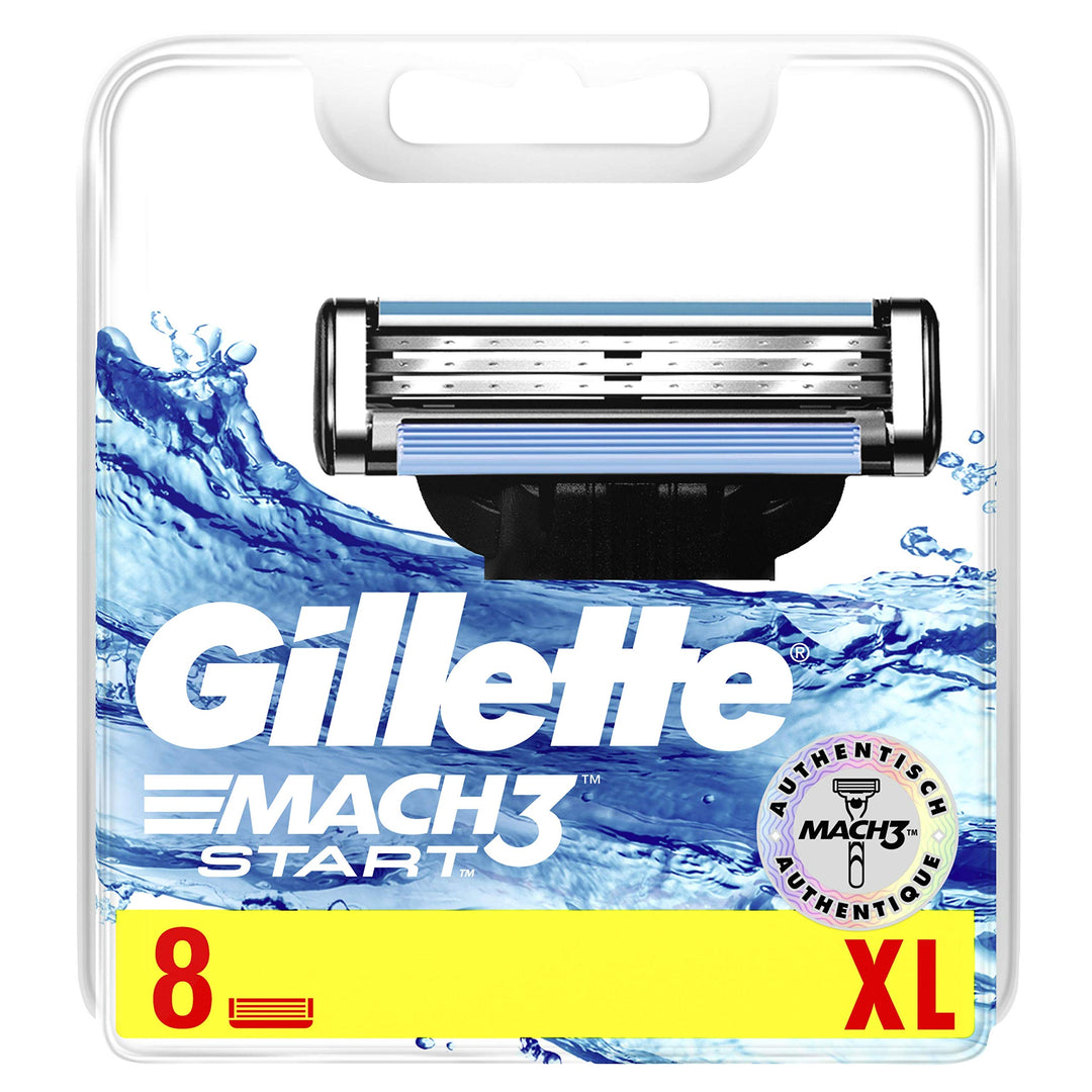 Gillette Mach3 Start Rasierklingen, 8 Ersatzklingen für Nassrasierer Herren mit 3-fach Klinge Single
